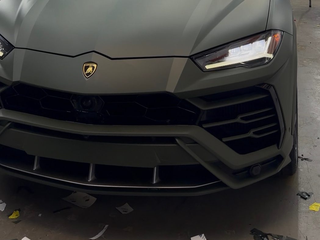 Lamborghini Urus in a matte olive wrap
