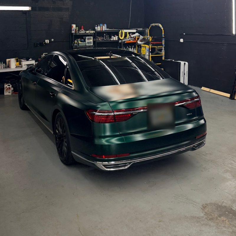 Audi A8 in deep green
