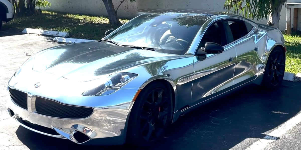 Karma Revero in a mirror chrome wrap