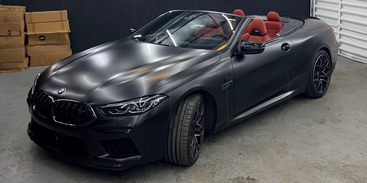 BMW 8 Series Convertible in satin black