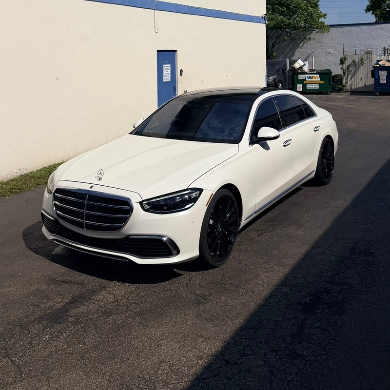 White Mercedes S-Class