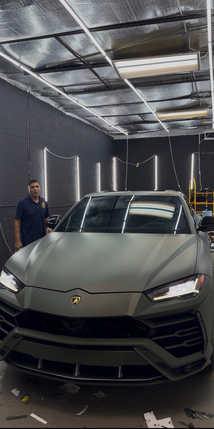 Lamborghini Urus in a matte olive wrap